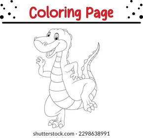 dinosaur coloring page. Black and white vector illustration for coloring book