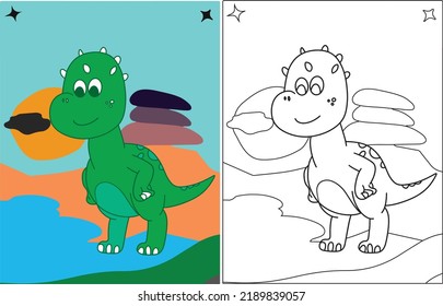 Dinosaur Coloring page book for kids.