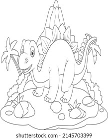 dinosaur coloring page dinosaur coloring book page line art  for kids
