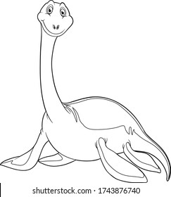 Dinosaur coloring page cartoon vector art and illustration vector 