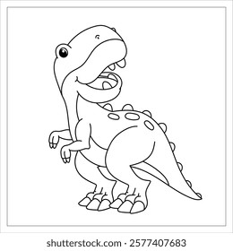 Dinosaur coloring page. Cute coloring book for children.