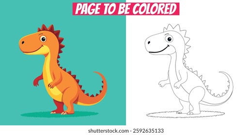 dinosaur coloring page featuring a gigantic Tyrannosaurus Rex in a fun doodle style. Perfect for kids’ and adults’ coloring books, educational activities, and Jurassic-themed illustration 