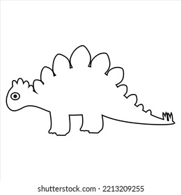 Dinosaur Coloring Page Illustration . Dino Coloring Page for kids