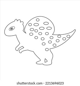 Dinosaur Coloring Page Illustration . Dino Coloring Page for kids