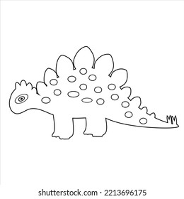 Dinosaur Coloring Page Illustration . Dino Coloring Page for kids