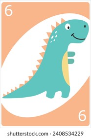 Dinosaur Coloring Page Illustration , simple,  Flat Design Illustration