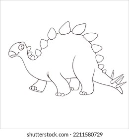 Dinosaur Coloring Page Kids Stock Vector (Royalty Free) 2211580729 ...