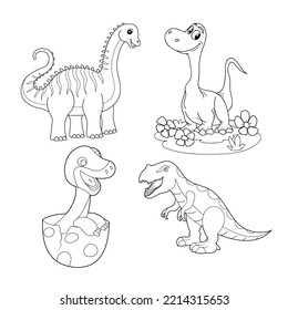  Dinosaur coloring page for kids