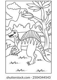 Dinosaur coloring page for kids