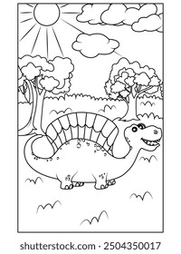 Dinosaur coloring page for kids