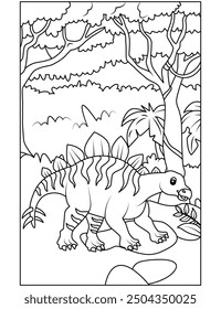 Dinosaur coloring page for kids