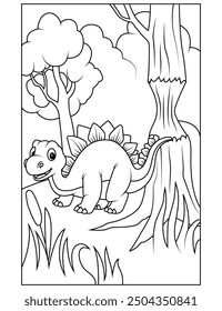 Dinosaur coloring page for kids