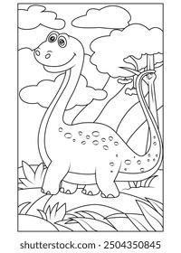 Dinosaur coloring page for kids