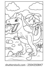 Dinosaur coloring page for kids