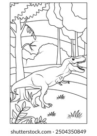 Dinosaur coloring page for kids