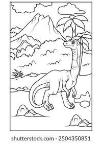 Dinosaur coloring page for kids