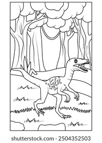 Dinosaur coloring page for kids