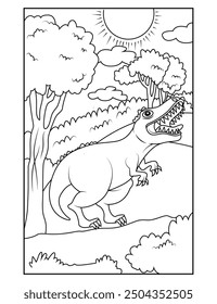 Dinosaur coloring page for kids