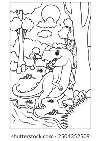 Dinosaur coloring page for kids