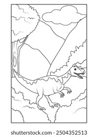 Dinosaur coloring page for kids