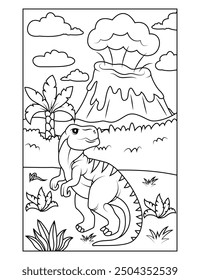 Dinosaur coloring page for kids