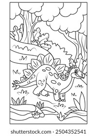 Dibujo de dinosaurio para colorear para niños