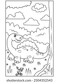 Dinosaur coloring page for kids