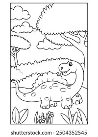 Dinosaur coloring page for kids