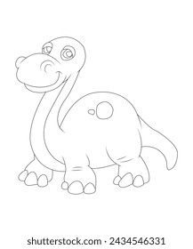 dinosaur coloring page for kids and adults black and white coloring book page