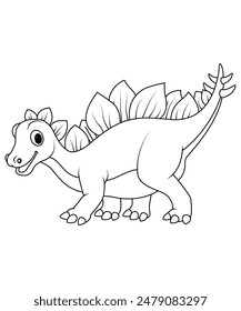 Dinosaur coloring page for kids and adults