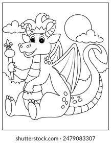 Dinosaur coloring page for kids and adults