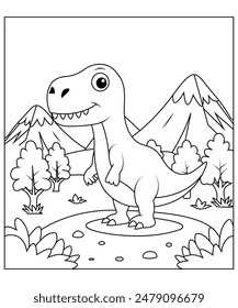 Dinosaur coloring page for kids and adults