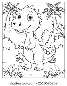 Dinosaur coloring page for kids and adults