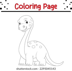 Dinosaur coloring page for kids. Black and white vector illustration for coloring book