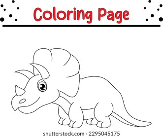 Dinosaur coloring page for kids. Black and white vector illustration for coloring book