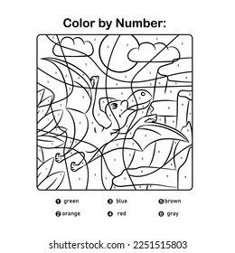 Dinosaur coloring page. Kids preschool activity coloring template