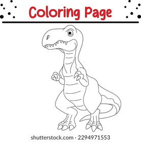  Dinosaur Coloring Page For Kids.  vector drawing of cartoon dinosaur, for coloring book.