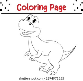  Dinosaur Coloring Page For Kids.  vector drawing of cartoon dinosaur, for coloring book.