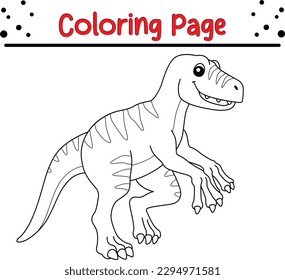  Dinosaur Coloring Page For Kids.  vector drawing of cartoon dinosaur, for coloring book.