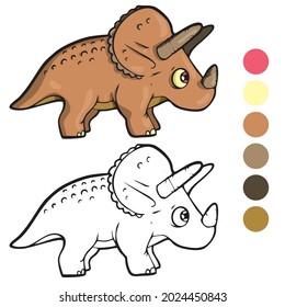 Dinosaur Coloring page for preschool children. Learn numbers for kindergartens and schools. Educational game.