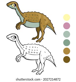 Dinosaur Coloring page for preschool children. Learn numbers for kindergartens and schools. Educational game.