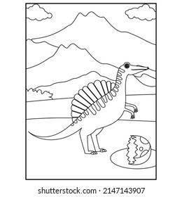 Dinosaur Coloring Pages Kids Stock Vector (Royalty Free) 2147143907