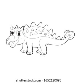 dinosaur colouring page. Cute dinosaur coloring page. Cartoon dinosaur colouring page.
