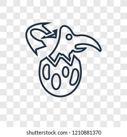 Dinosaur concept vector linear icon isolated on transparent background, Dinosaur concept transparency concept in outline style