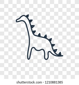 Dinosaur concept vector linear icon isolated on transparent background, Dinosaur concept transparency concept in outline style