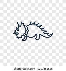 Dinosaur concept vector linear icon isolated on transparent background, Dinosaur concept transparency concept in outline style