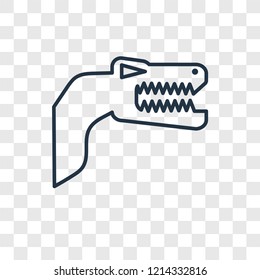Dinosaur concept vector linear icon isolated on transparent background, Dinosaur concept transparency concept in outline style