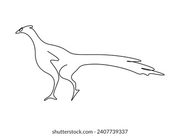 Dinosaur continuous one line drawing. Isolated on white background vector illustration. Free vector