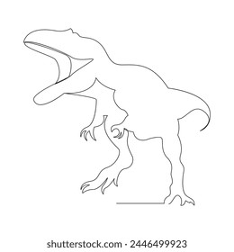 Dinosaur Continuous one line drawing illustration art vector design
