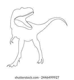 Dinosaur Continuous one line drawing illustration art vector design